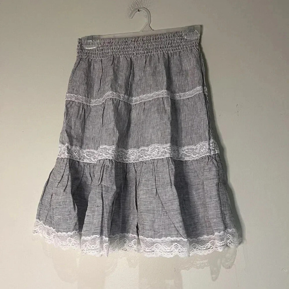 NWT Gold Hawk Linen Stripe Skirt Size XS - Picture 1 of 3
